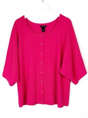 NWT Lane Bryant hot pink plus size cardigan sweater preppy size 18/20 NEW